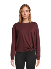 Load image into Gallery viewer, Avia Women&#39;s Side Tie French Terry Cloth Top with Long Sleeves, Sizes XS – XXXL
