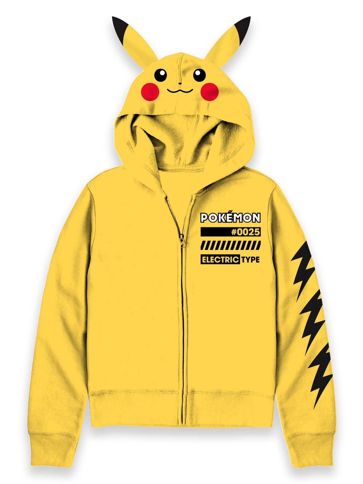 Boys Pokemon Pikachu Hoodie with Ears, Sizes S-XL