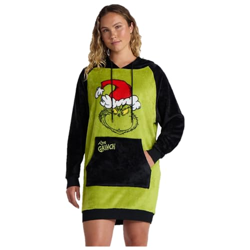 The Grinch Women’s Plush Hooded Lounge Dress, XS-3X