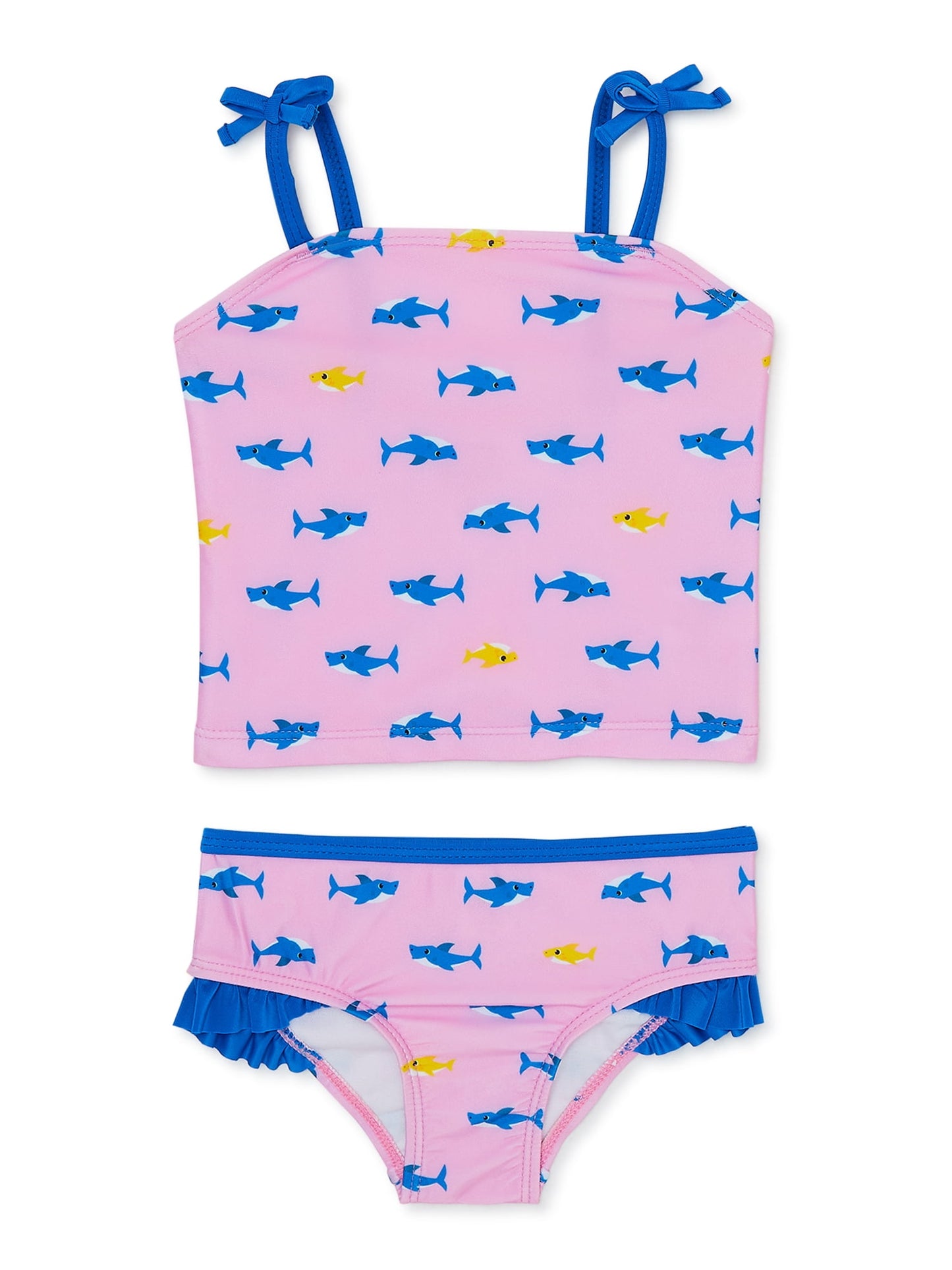 Baby Shark Toddler Girl Ruffle Tankini, 2-Piece, 2T-5T