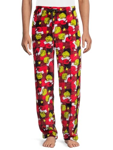 Dr. Seuss The Grinch Mens Superminky Sleep Pant, Red, Large