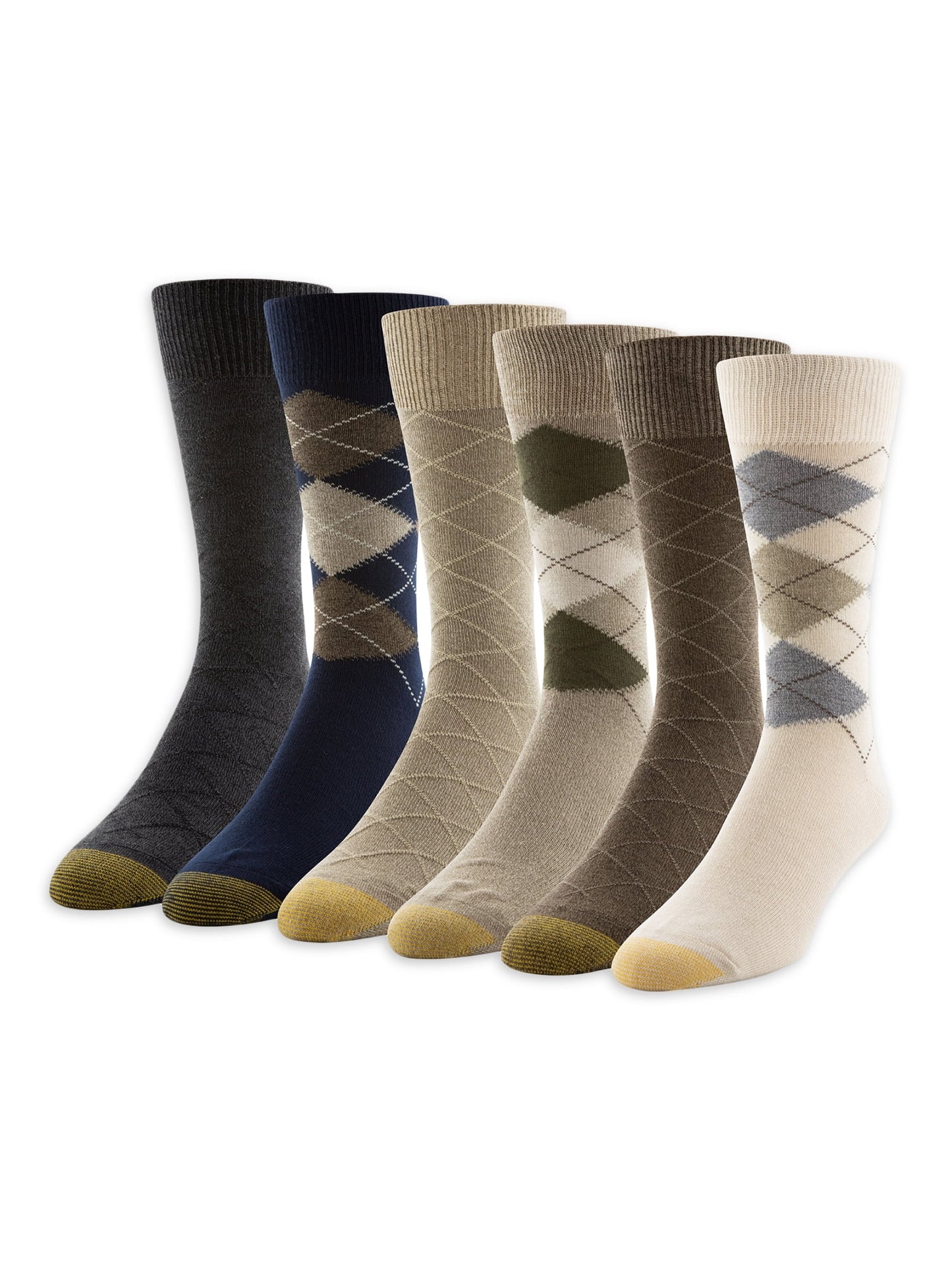 GOLDTOE Edition Men's No Show Socks, 6-Pack, 8-12