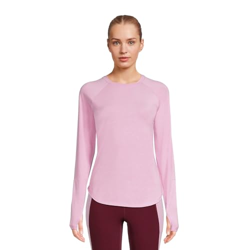 Avia Women’s Performance Tee with Long Sleeves, Misty Mauve, Small