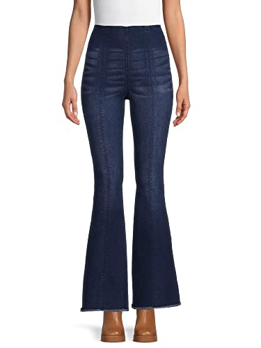 No Boundaries Juniors' Pull On Flare Jeans - Dark Wash, XL