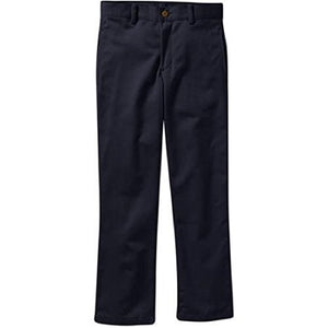 Boys Flat Front Pants - Black or Blue