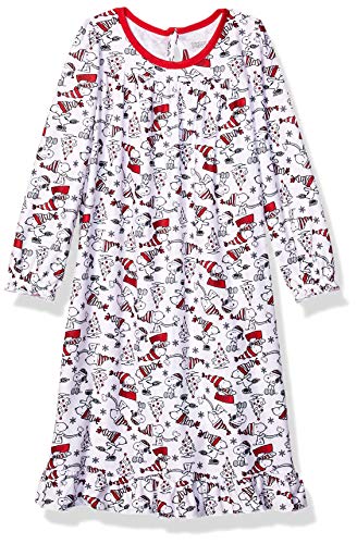 Peanuts Snoopy Girls Christmas Holiday Granny Nightgown Sizes XS-XL