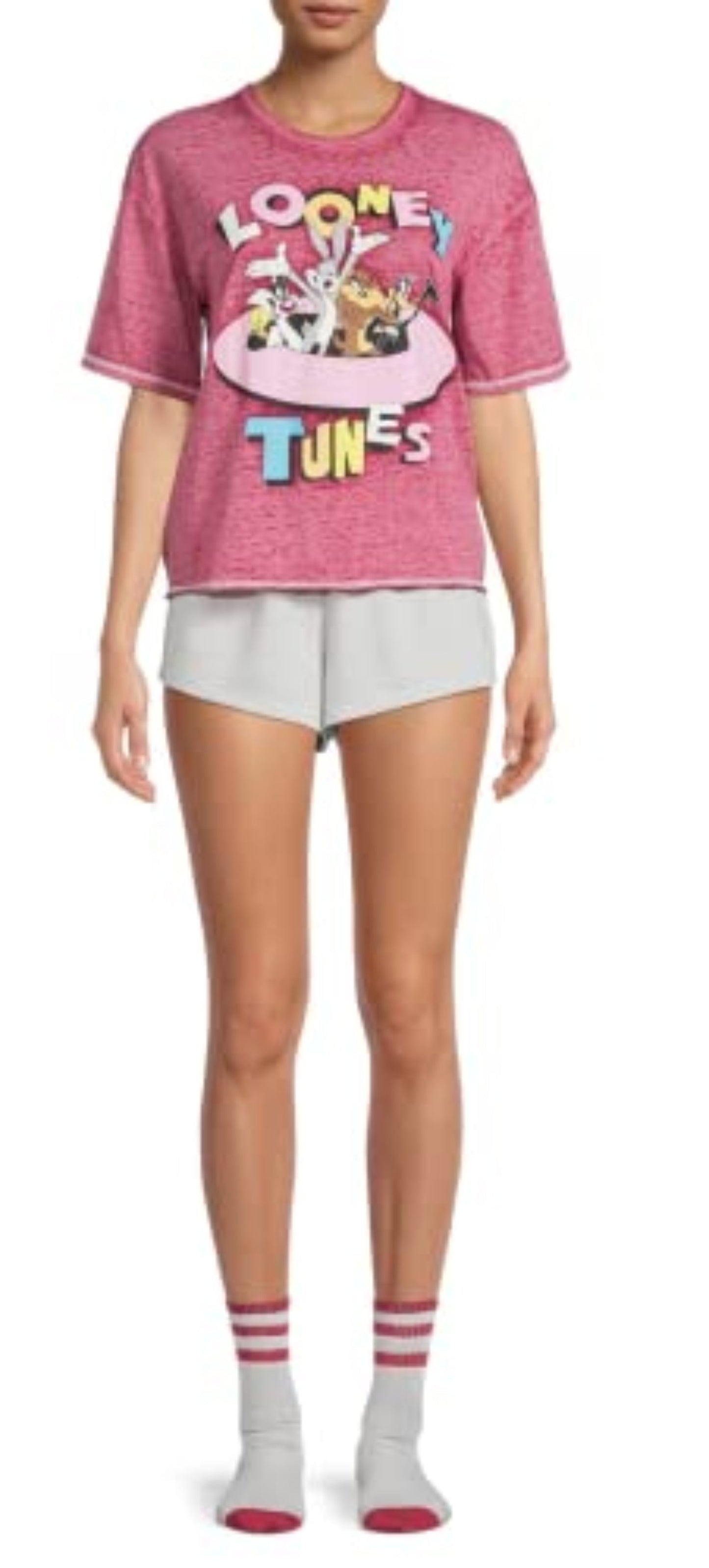 Women's Tank & Shorts + Socks Pajamas - Coke, Pacman, Looney Tunes, MTV, XL-3X