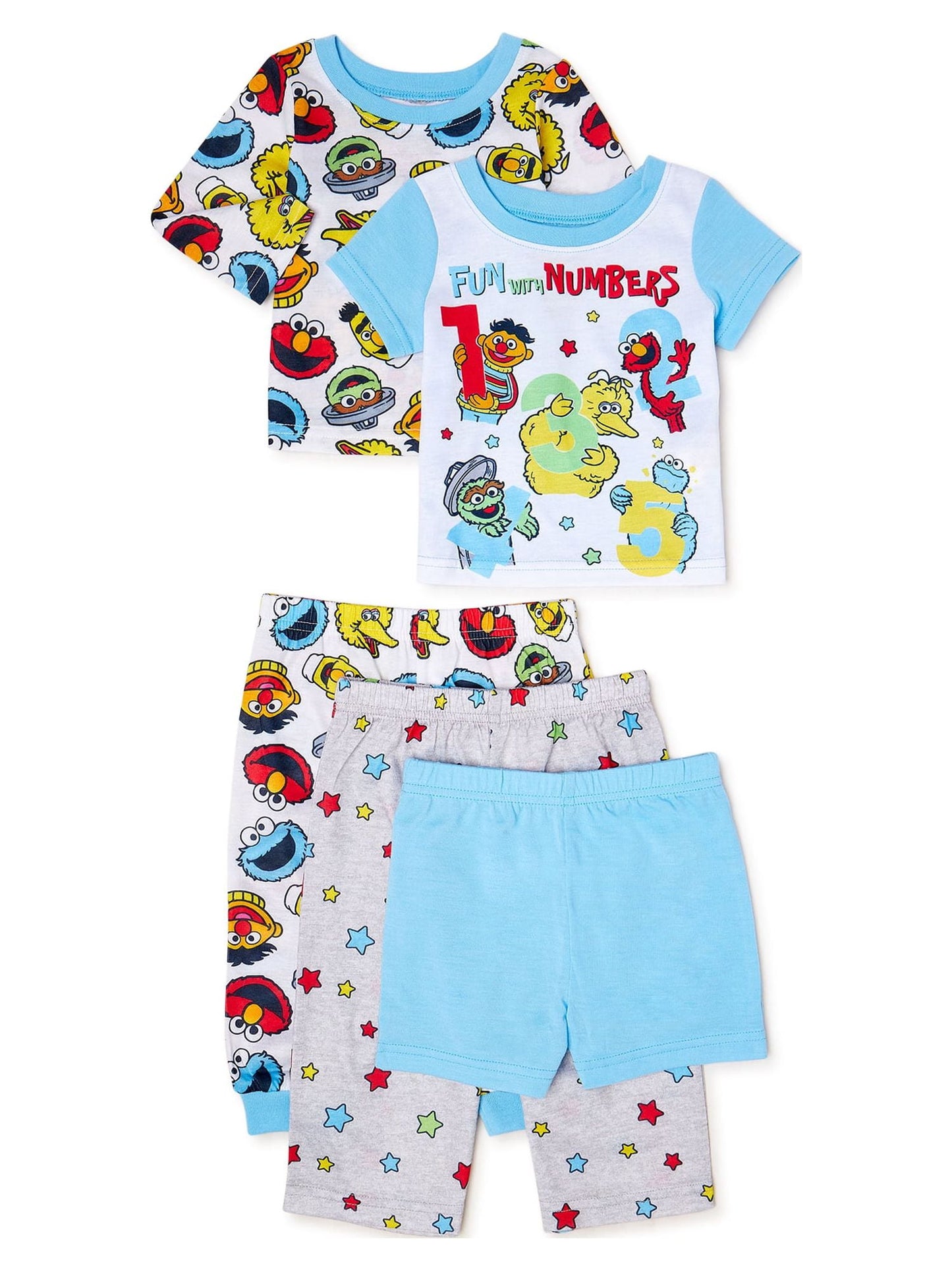 Sesame Street Baby and Toddler Pajamas, 5-Piece, Size 18M
