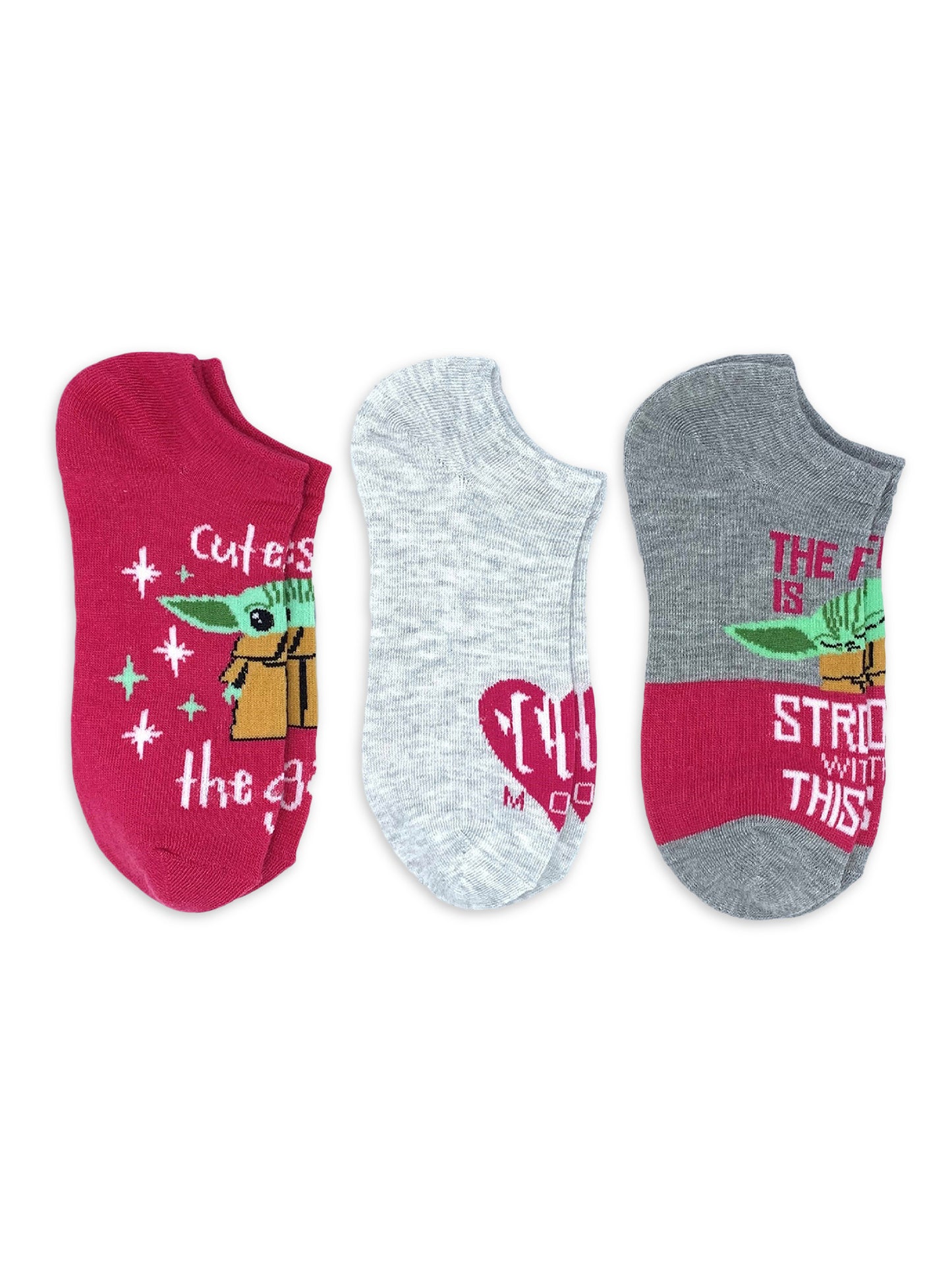 Star Wars The Mandalorian Women's No Show Socks, 3 Pack