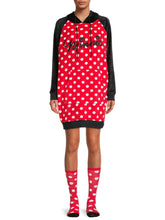 Load image into Gallery viewer, Womens Hooded Sleepshirt Lounger with Socks - Grinch, Stitch, Minnie Mouse
