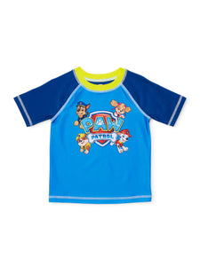 Toddler Boys Blue Rash Guard - Paw Patrol, Sharks, Solids - Perfect Protection
