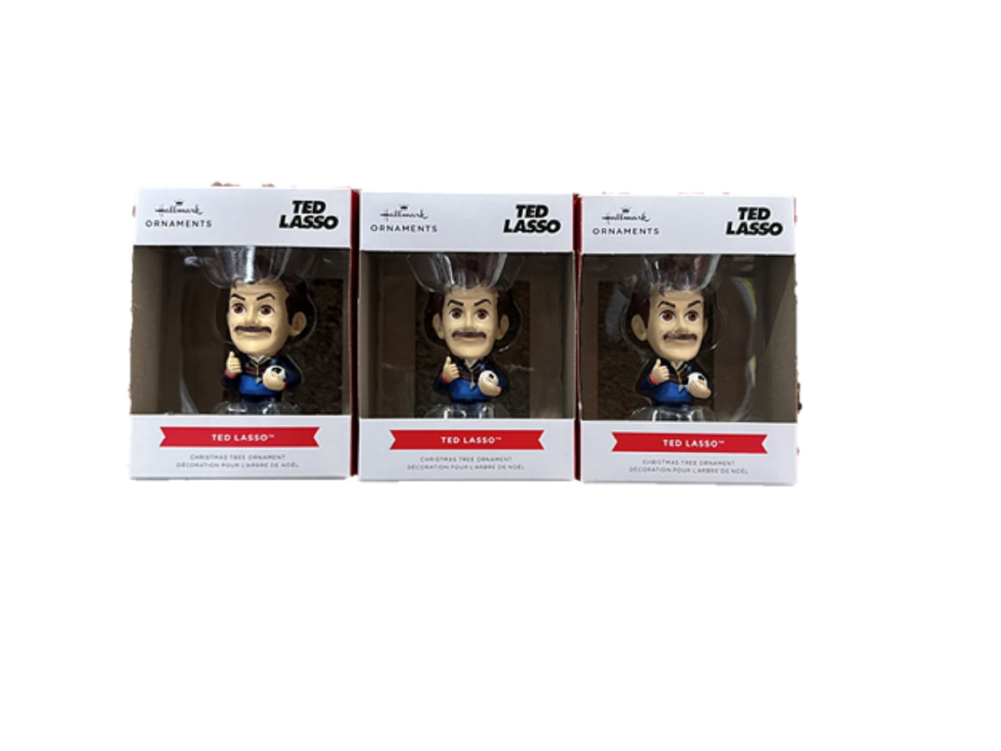 Lot 3 Hallmark Ted Lasso Christmas Ornaments - BNIB