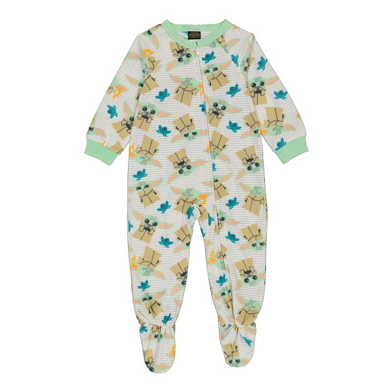 Star Wars Yoda The Mandalorian Child Unisex Footed Pajamas - Sizes 2T-5T