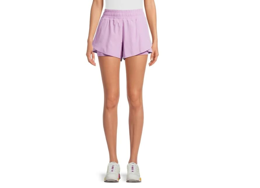 Avia Activewear Women's Running Shorts with Bike Liner - Pink Clover, 2x-3x