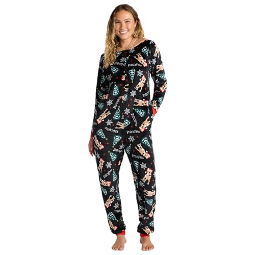 Rudolph Women's Super Minky Union Suit Pajamas with Hood, XS-3X