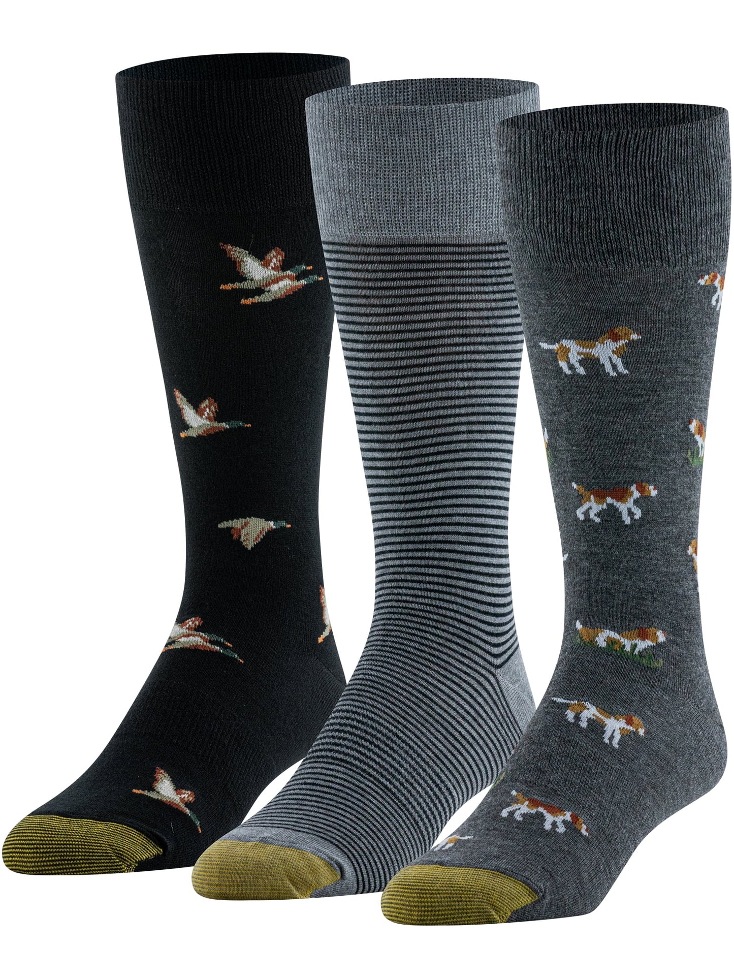 GoldToe Edition Mens Crew Socks Assorted, 3 Pack, 8-12