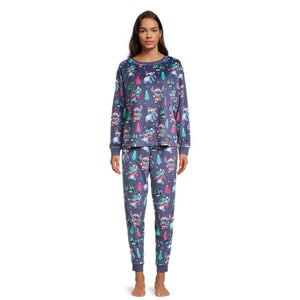 Stitch & Lilo Women's Christmas Top and Pants Pajama Set, 2-Piece, Sizes S-3X