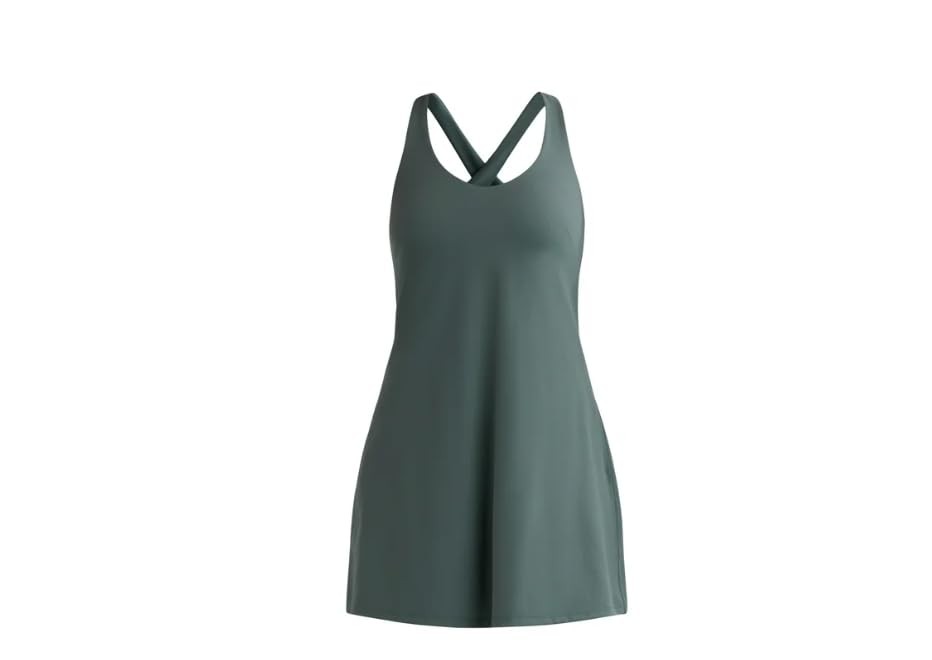 Avia Activewear Women's Cross Back Active Dress, Grayed Teal, 3XL