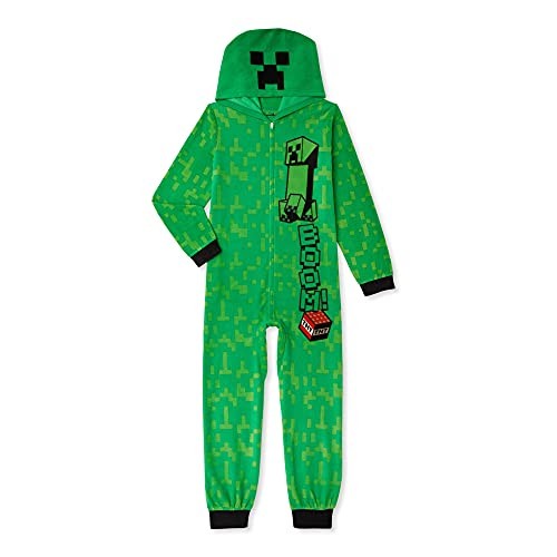 Minecraft Boys Hooded Union Suit TNT Boom Creeper Size 4