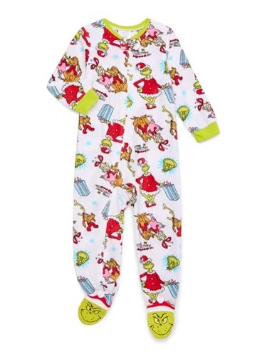 Grinch, Cindy Lou & Max Christmas Fleece Footed Sleeper, 18 M