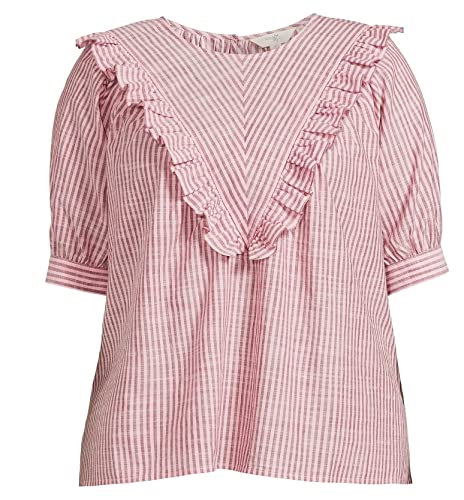 Terra & Sky Women's Ruffle Yoke Woven Blouse - Sizes 2X-4X