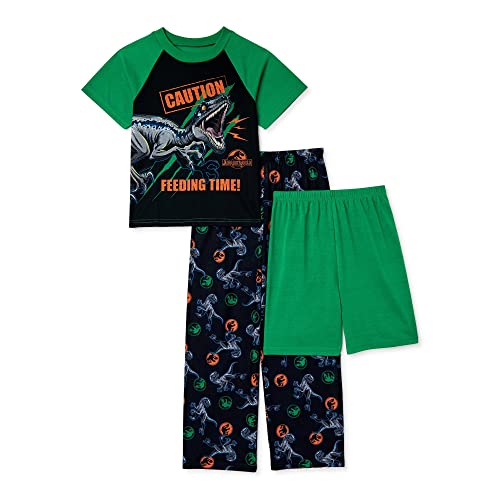 Jurassic World Dinosaurs Tops, Pants, & Shorts Pajama Sleep Set, 4