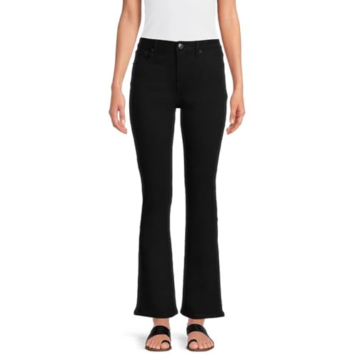 No Boundaries Women's Juniors Mid Rise Bootcut Jeans, Black, 21