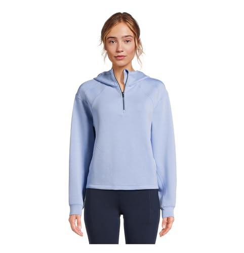 Avia Activewear Women's Quarter Zip Pullover Hoodie - Blue Birch, 2X