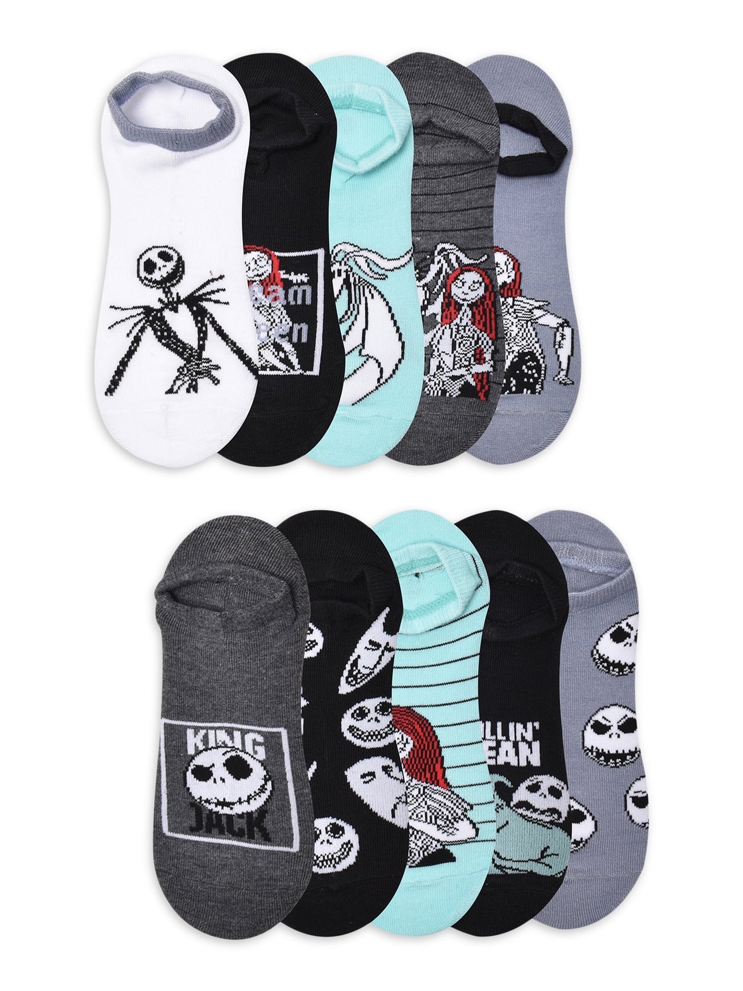 Spongebob Squarepants Women's No Show Socks 10-Pack, Sizes 4-10