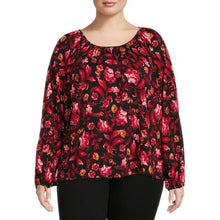 Load image into Gallery viewer, Terra &amp; Sky Terra &amp; Sky Women’s Size Peasant Top - Olivia Floral New
