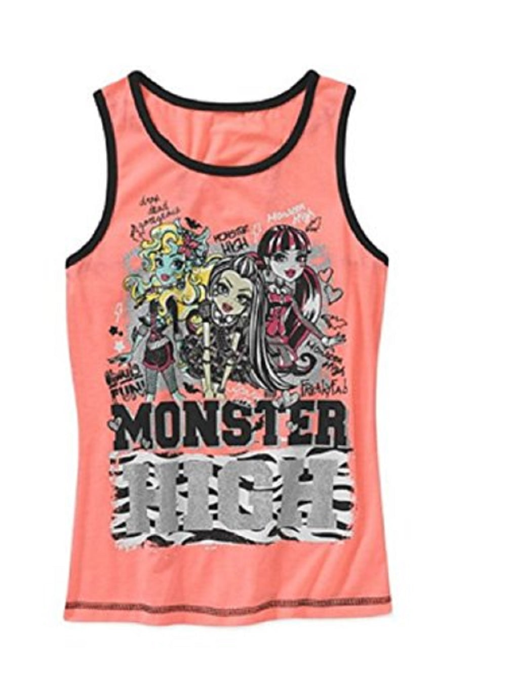 Monster High Girls Big Girls Racer Back Rib Tank Top (xs 4/5)