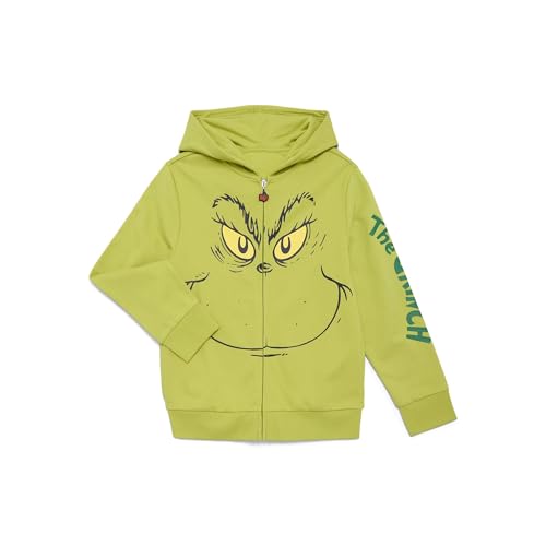 Dr. Seuss Boys Grinch Cosplay Graphic Hoodie with Long Sleeves, Sizes 4-18