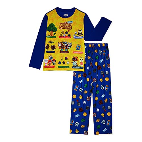 Animal Crossing Boys Long Sleeve Top & Long Pants 2-Piece Pajama Set, Size X-Small