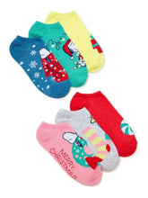 Load image into Gallery viewer, Disney Holiday Women&#39;s No-Show Socks, 6-Pack, Size 4-10 - Stich, Nightmare, Star Wars, Mickey, Snoopy
