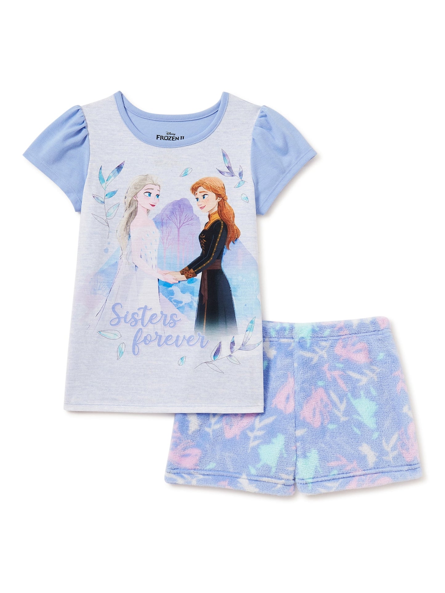 Frozen 2 Girls' Top and Shorts Pajamas, 2-Piece, Size 8