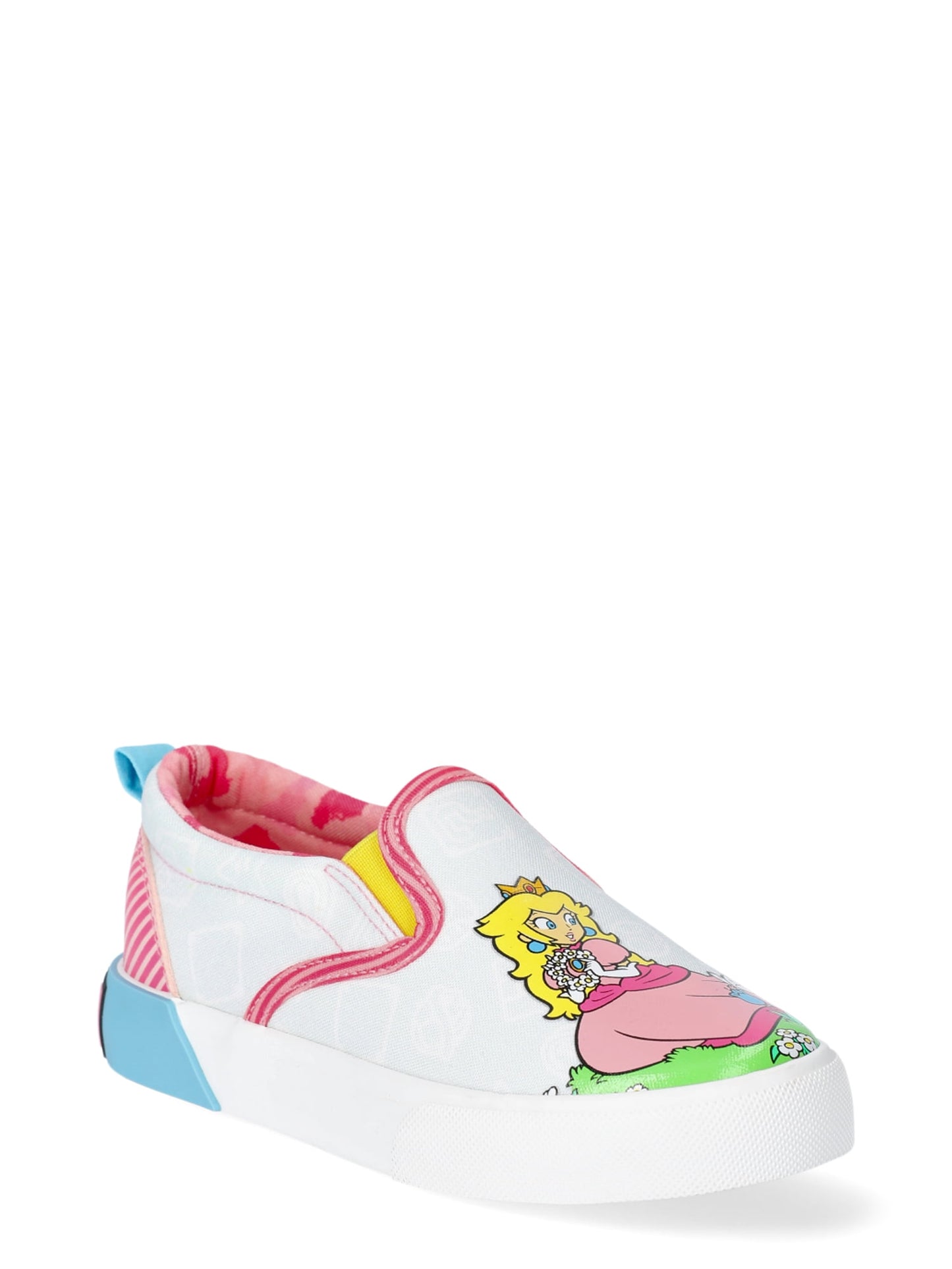 Super Mario Princess Peach Slip-On Twin Gore Sneakers, Size 3