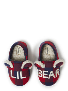 Dearfoams Cozy Comfort Baby Bear Plaid Closed Back Slippers