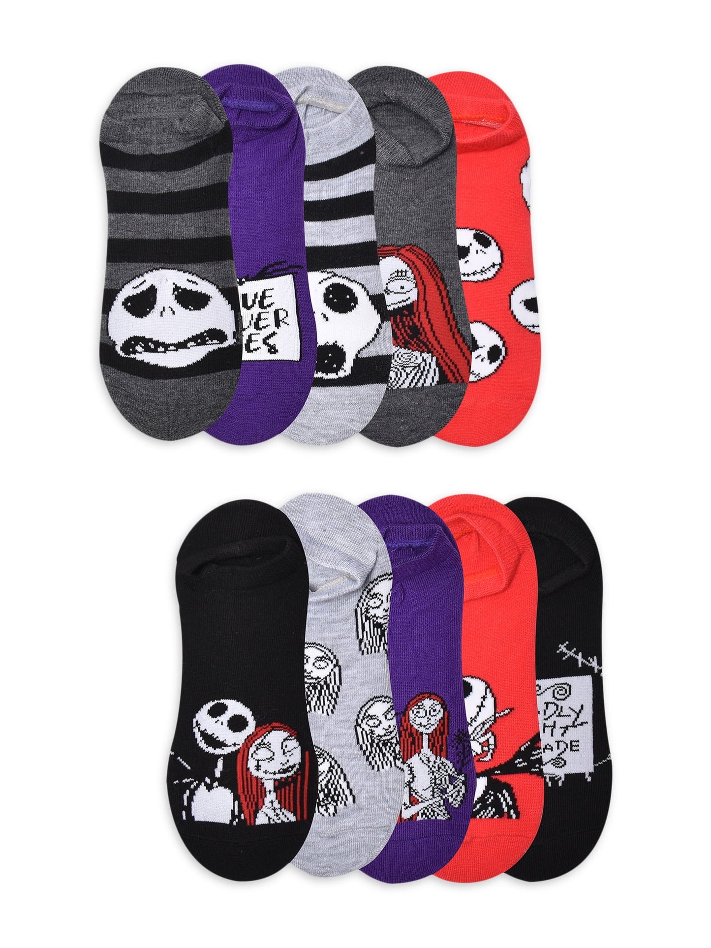 Spongebob Squarepants Women's No Show Socks 10-Pack, Sizes 4-10
