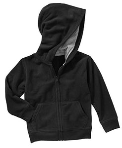 Garanimals 12m -5t Girls/Boys' Micro Fleece Zipper Hoodie Jacket Sweat Shirt (2t, Black)