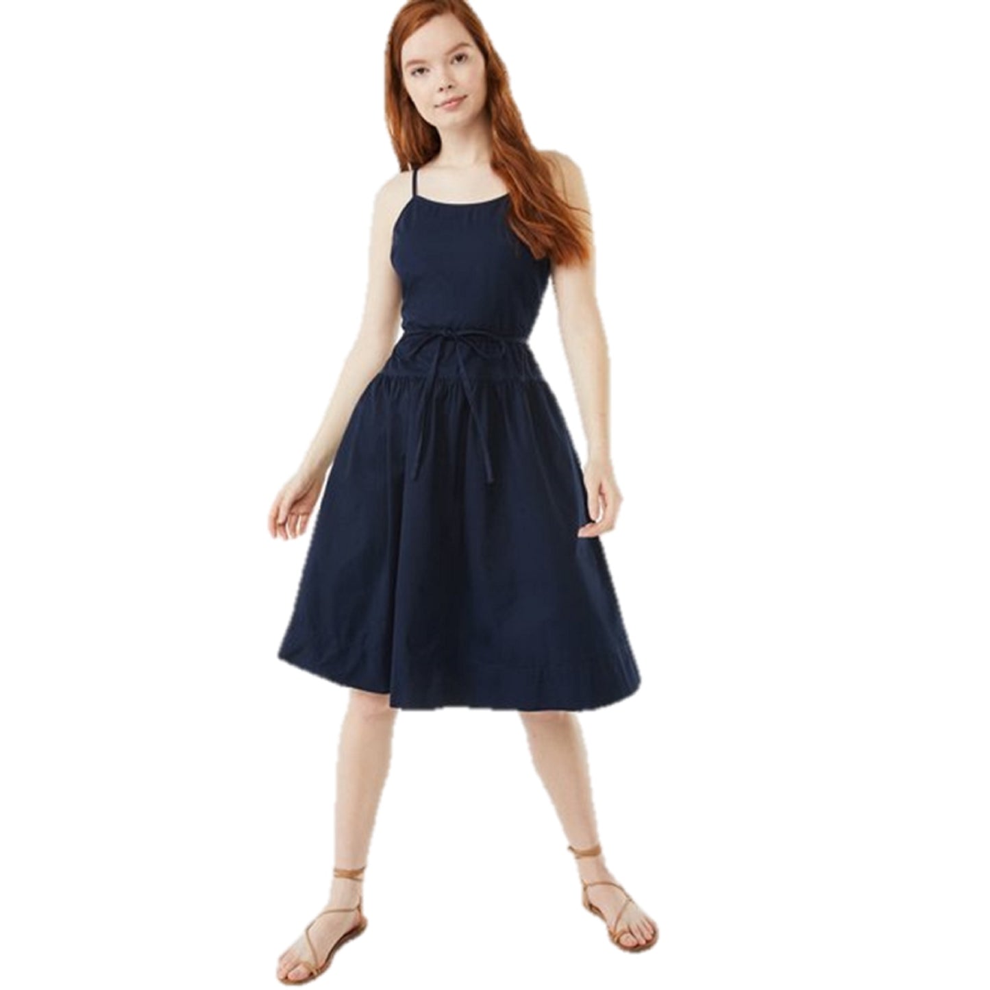 Free Assembly Women's Strappy Tiered Midi Dress - Navy, Size Medium