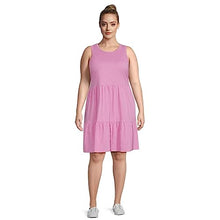 Load image into Gallery viewer, Terra &amp; Sky Women&#39;s Relaxed Tiered Tank Cotton Dress with Two Side-Seam Pockets New
