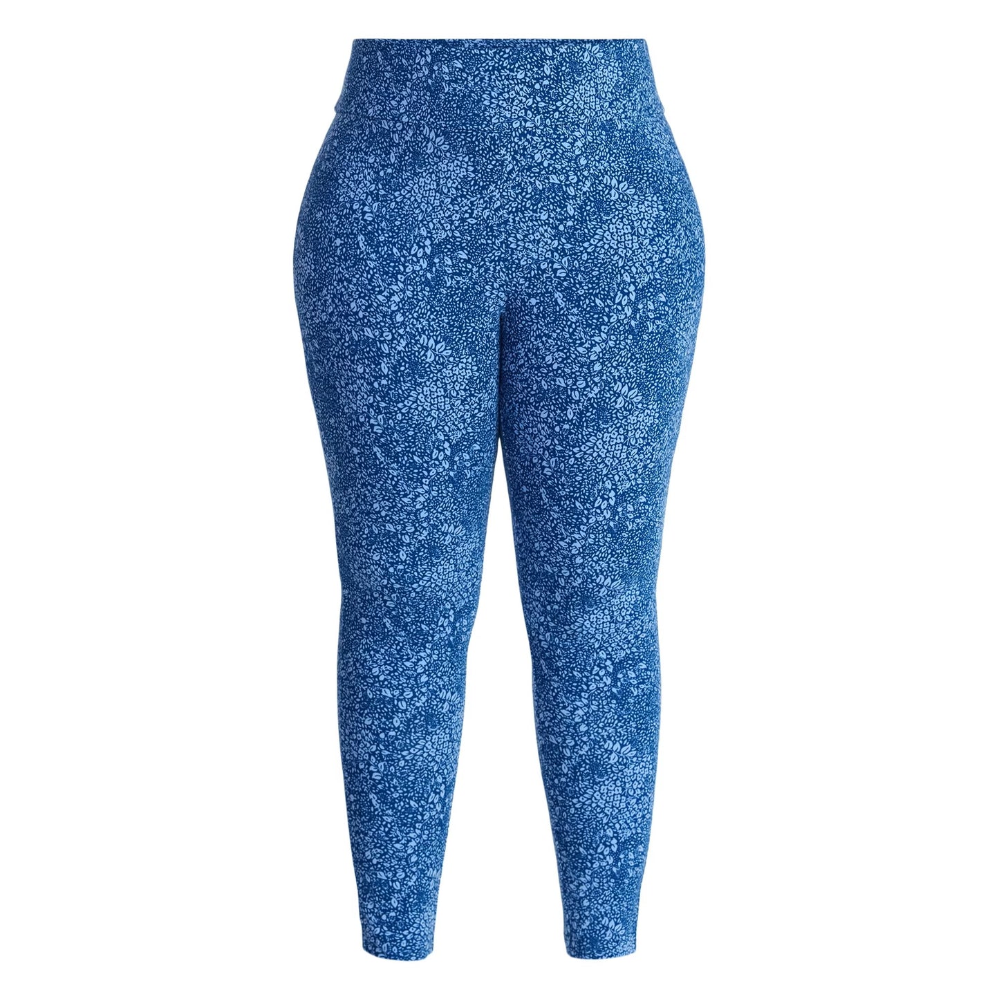 Terra & Sky Plus Size High Waist Ultimate Legging - Leafy Camo Indigo, 0X-4X