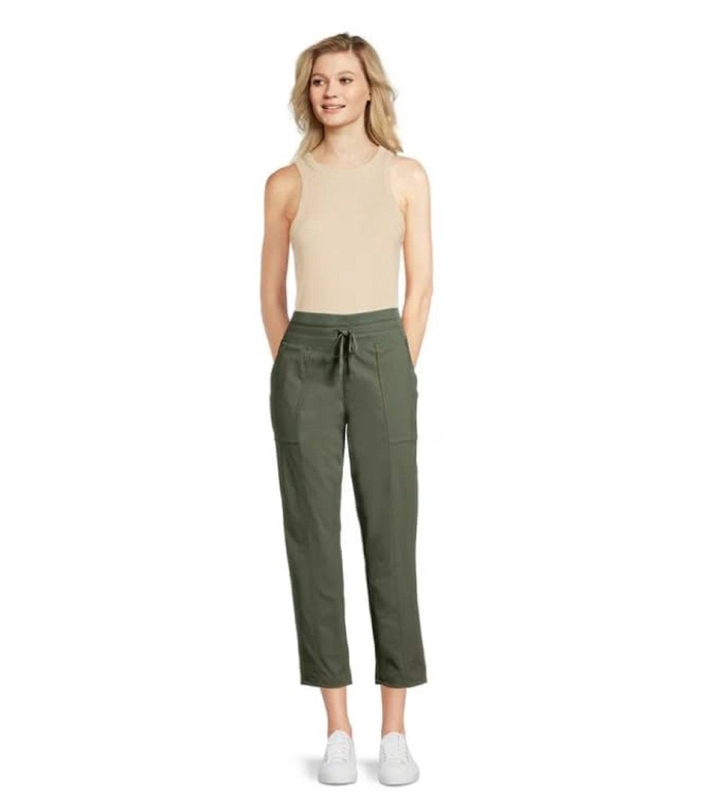 Avia Activewear Women's Woven Commuter Pants - Green Midnight, 3X