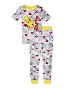 Pokemon Boys Short Sleeve Top and Pants, 2-Piece Pajama Set