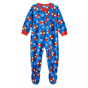 Spider-Man Toddler Boy's Spidey Print Fleece Blanket Pajama Footed Sleeper