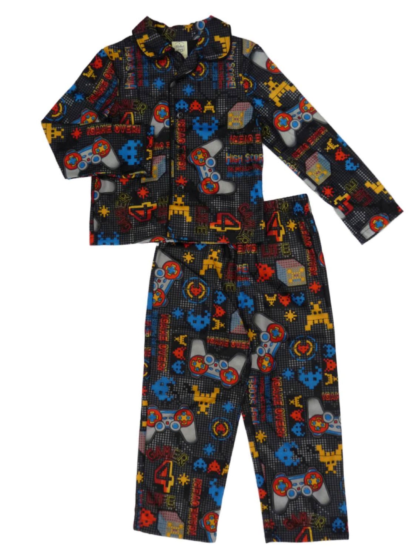 Faded Glory Boys' Button Front Pajama Game On, XS
