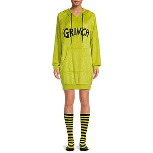 Dr. Seuss Women's Grinch Sleep Shimmer Lounger with Socks