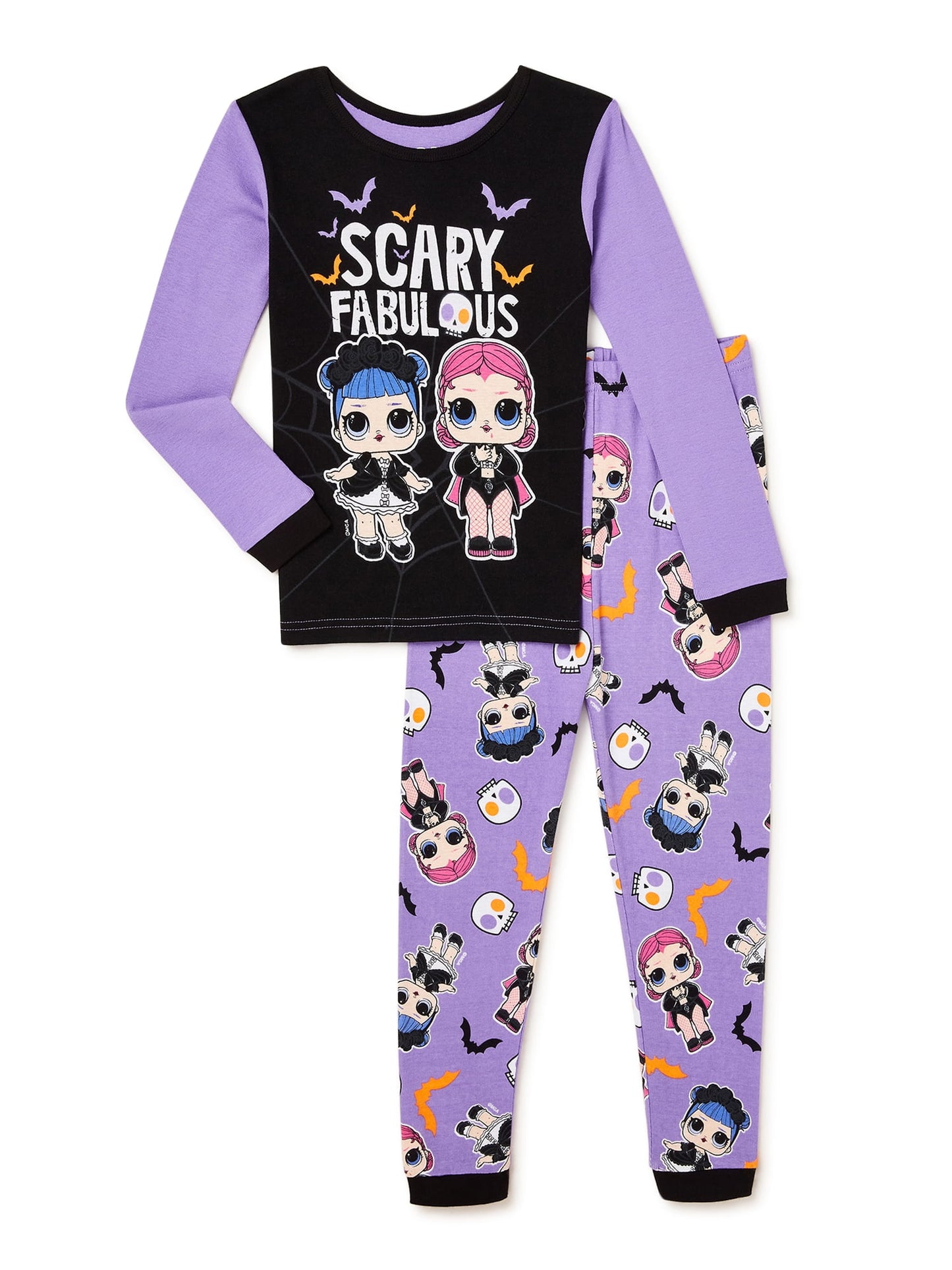 L. O. L. Surprise! Girls Halloween 2 Piece Pajamas set, Scary Fabulous, 4