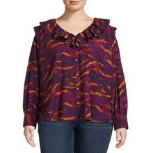 Load image into Gallery viewer, Terra and Sky Women&#39;s Plus Size Long Sleeve Ruffle Top New
