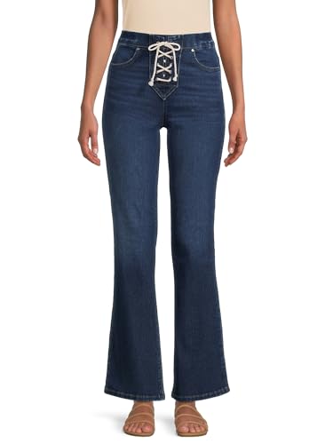 No Boundaries Juniors Lace Up Bootcut Jeans - Dark Wash, 3XL (21)
